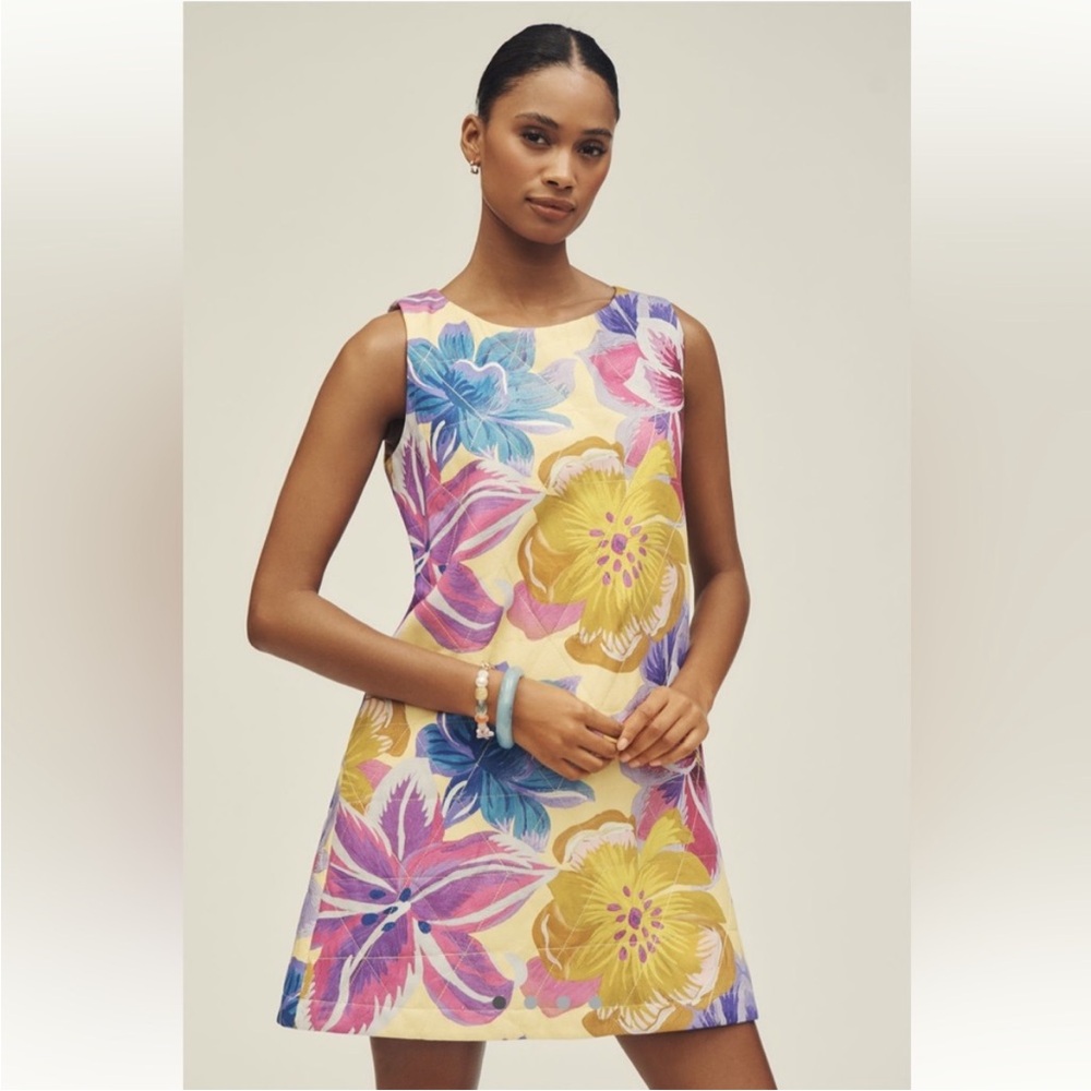NWOT FARM Rio x Anthropologie Sleeveless Mini Floral Shift Dress